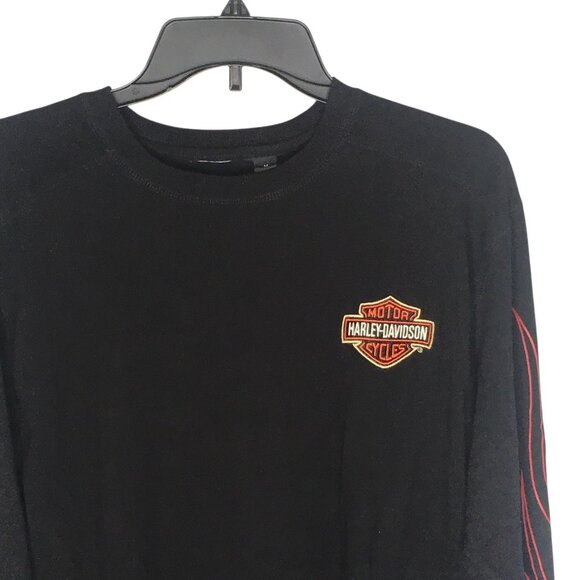 Harley-Davidson Shirt Mens Medium Long Sleeve Flames Bar & Shield 99042-09VM - Picture 11 of 14